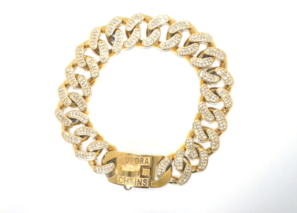 18K gold dog collar